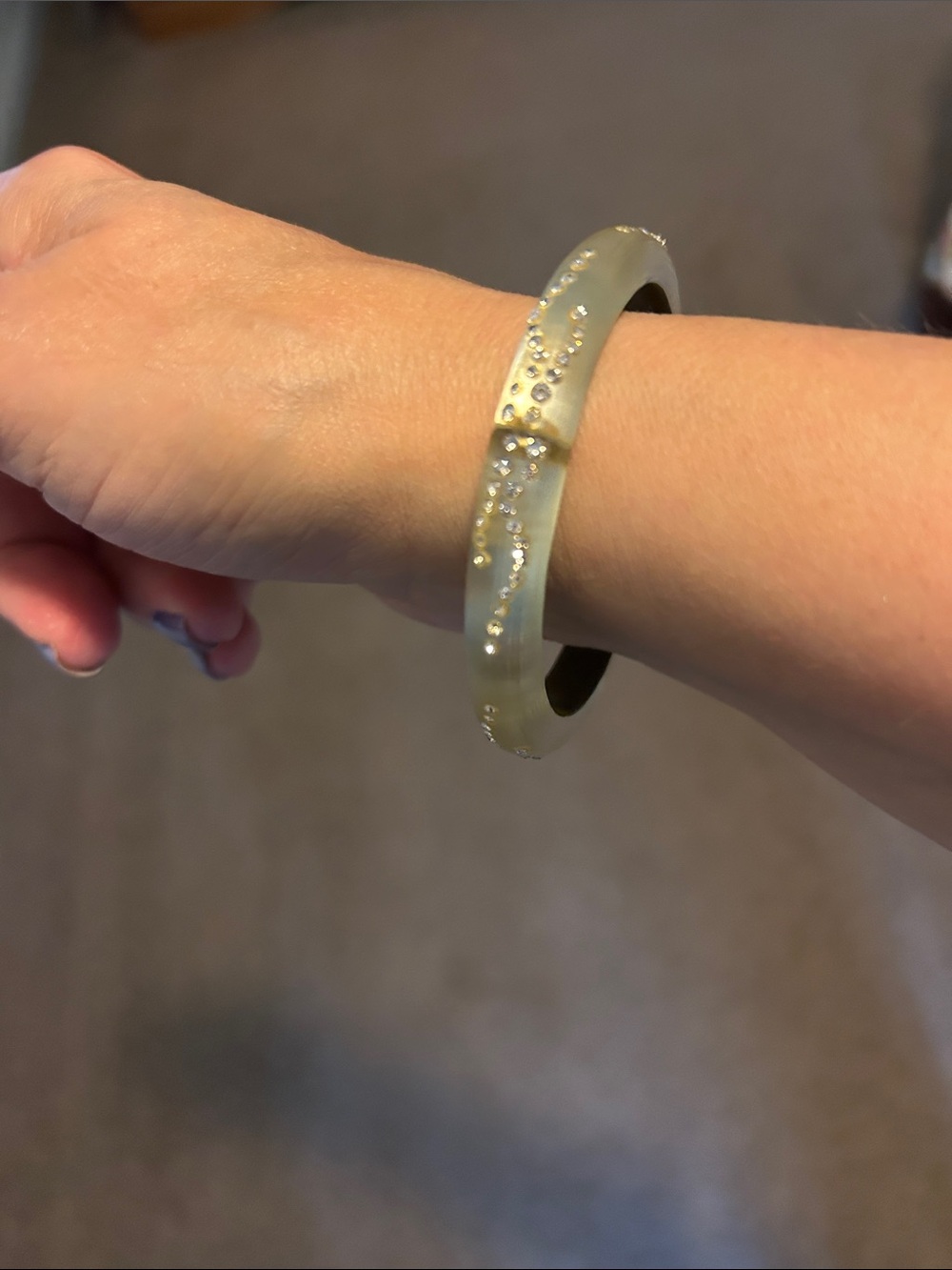Alexis Bittar Yellow Lucite Crystal Dust Hinged Bracelet - Picture 8 of 8